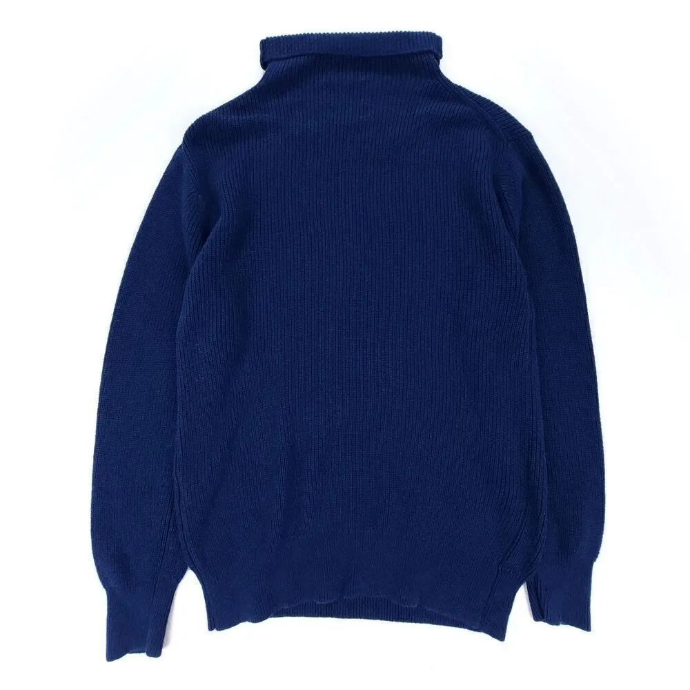ARITZIA Wilfred Montpellier Turtleneck Merino Wool Ribbed Sweater Minimal Navy
